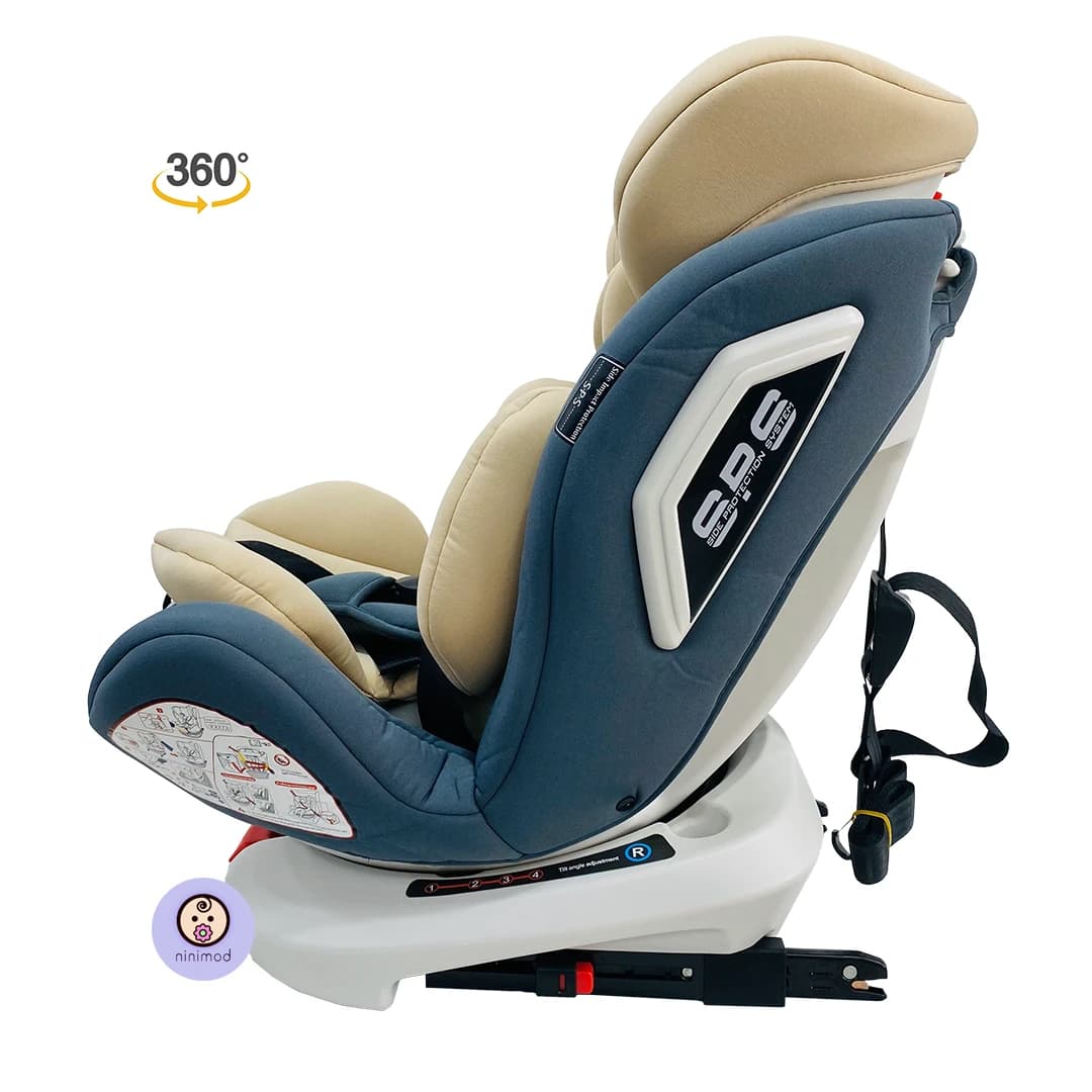صندلی ماشین 360درجه بوربای burbay CS008 رنگ کرم — تصویر ۳