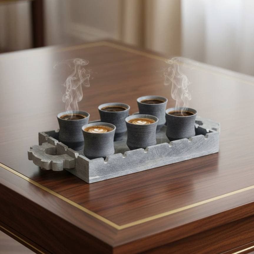 ست قهوه خوری سنگی مدل لاله ای پرداخت شده