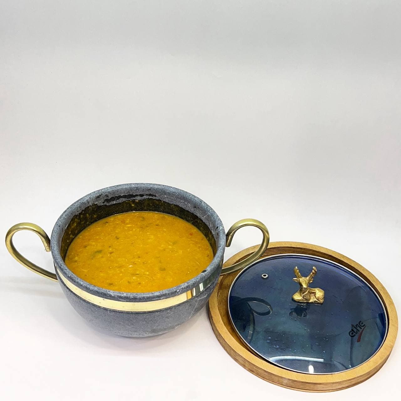 سوپ خوری سنگی با دسته برنج — تصویر ۴