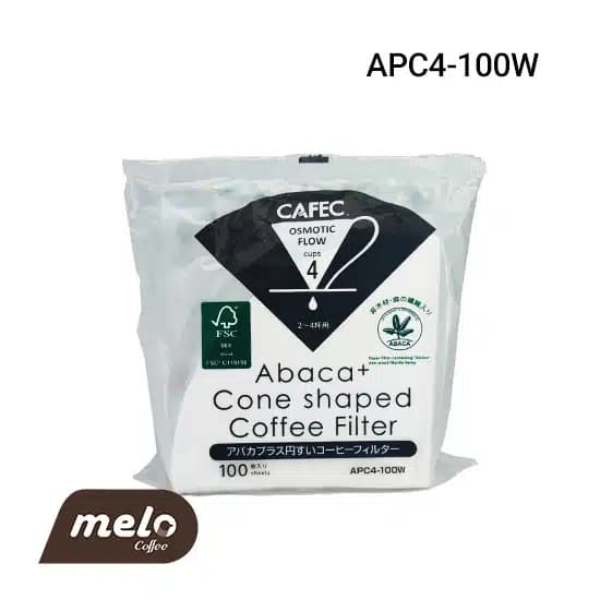 فیلتر V60 برند Cafec مدل Abaca سفید 100 عددی — تصویر ۳