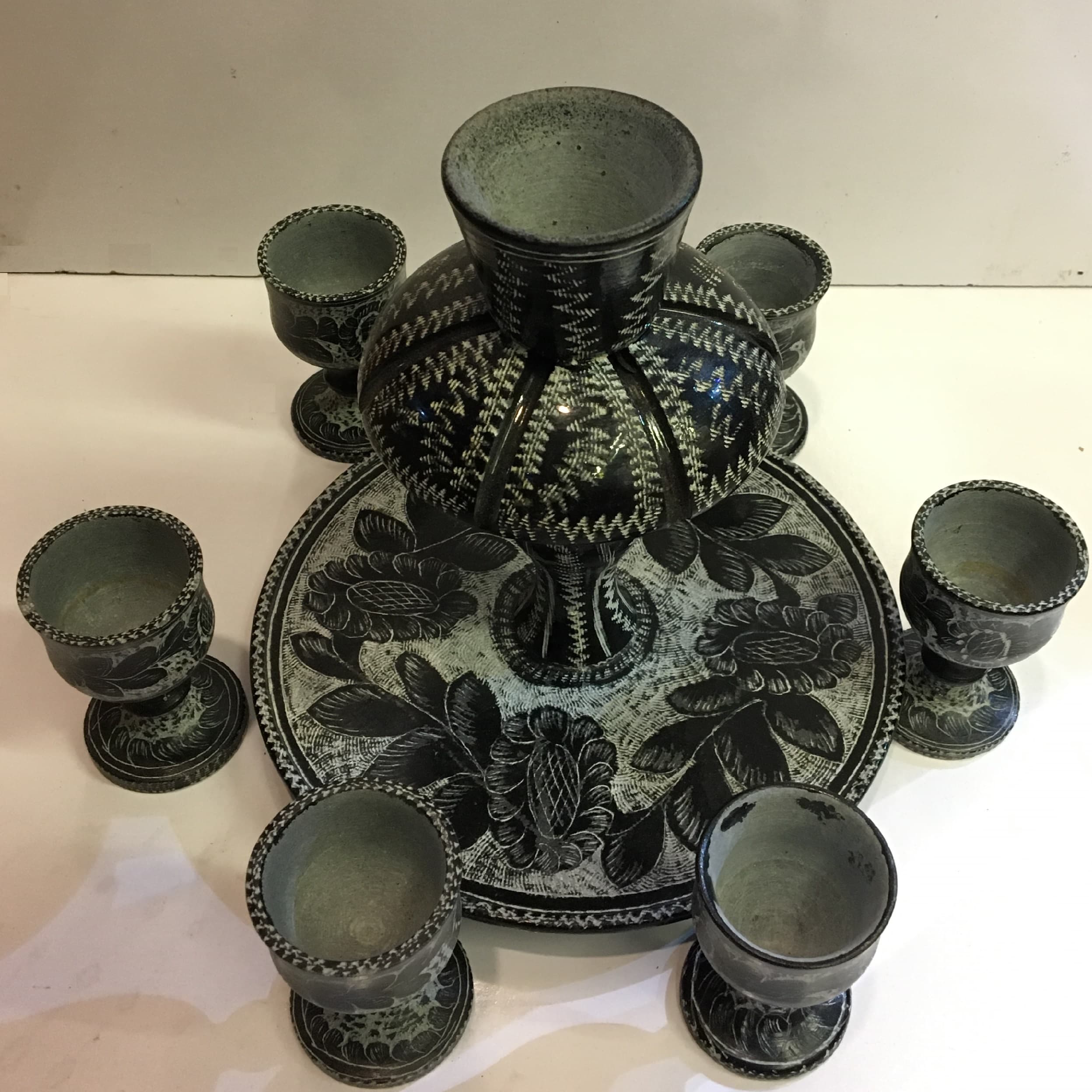 ست 7 تکه میکسر سنگی حکاکی شده — تصویر ۵