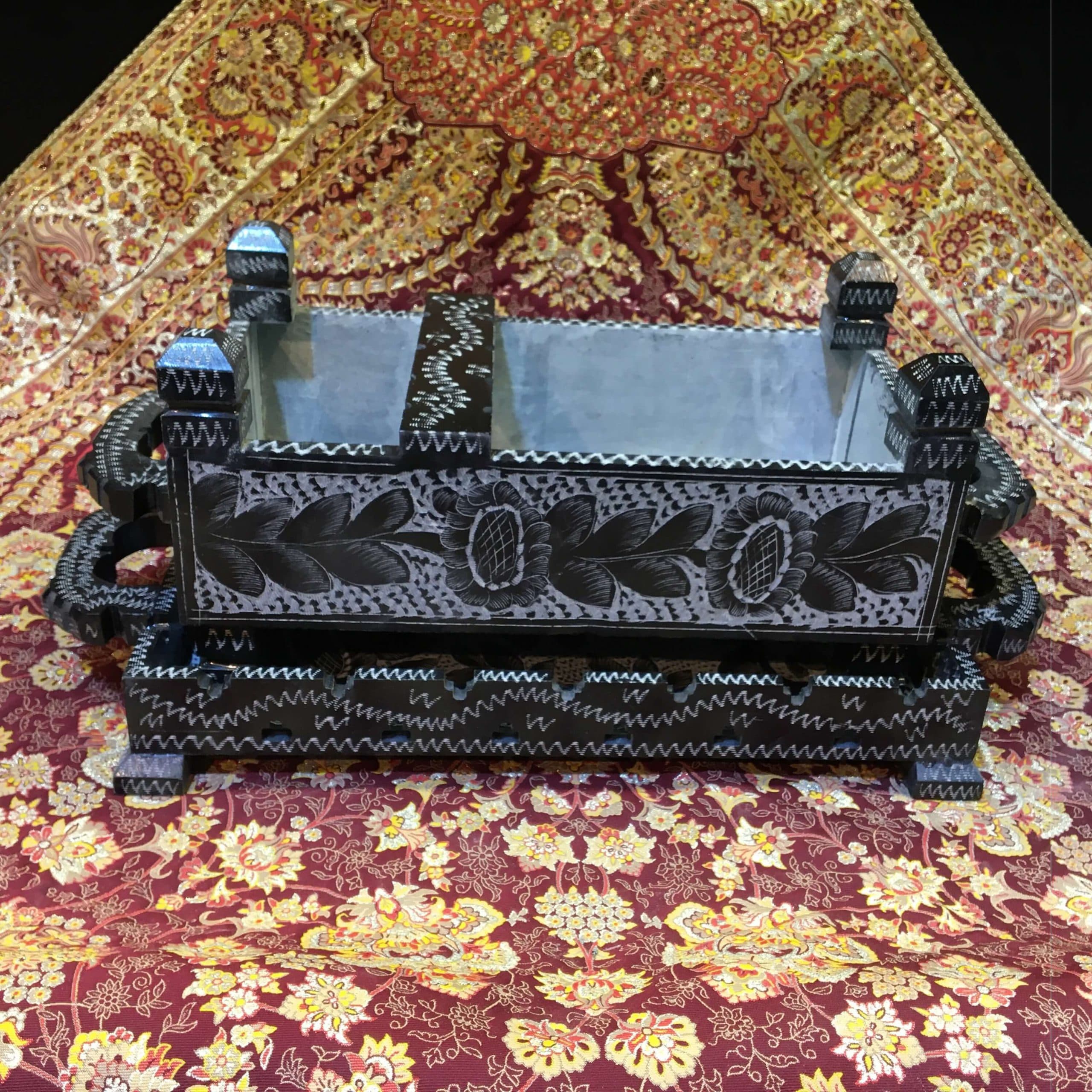 سینی و منقل سنگی طرح گلسار — تصویر ۳