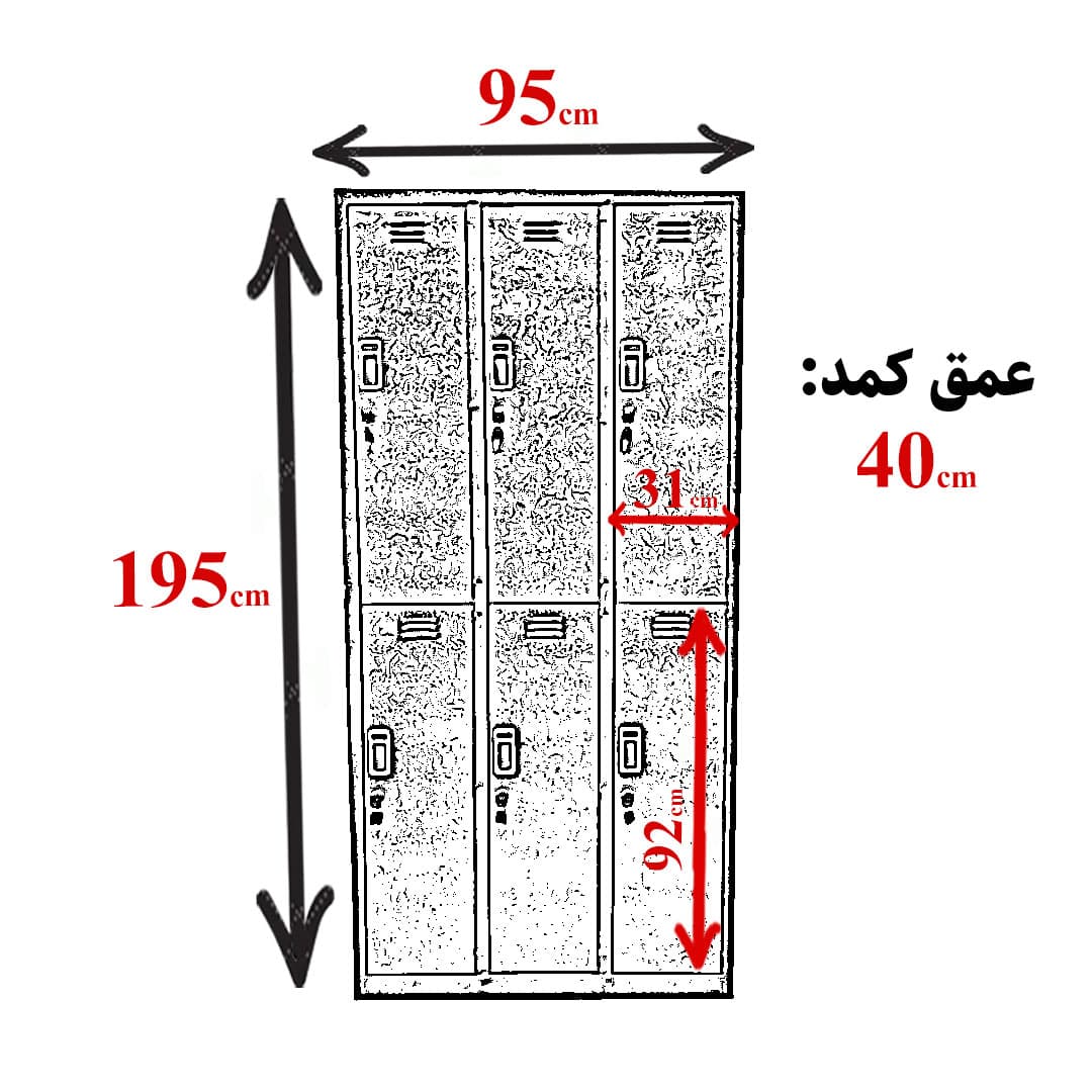 کمد فلزی 6 درب — تصویر ۲
