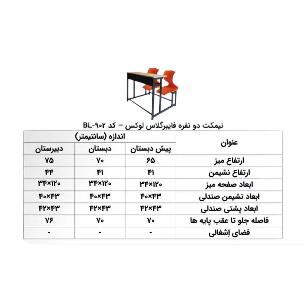 نیمکت دو نفره فایبرگلاس لوکس کد BL902 — تصویر ۷