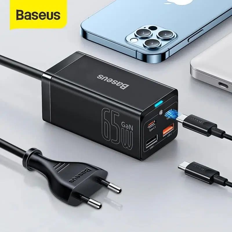 شارژر رومیزی 65 وات بیسوس مدل CCDK65E به همراه کابل USB-C — تصویر ۶