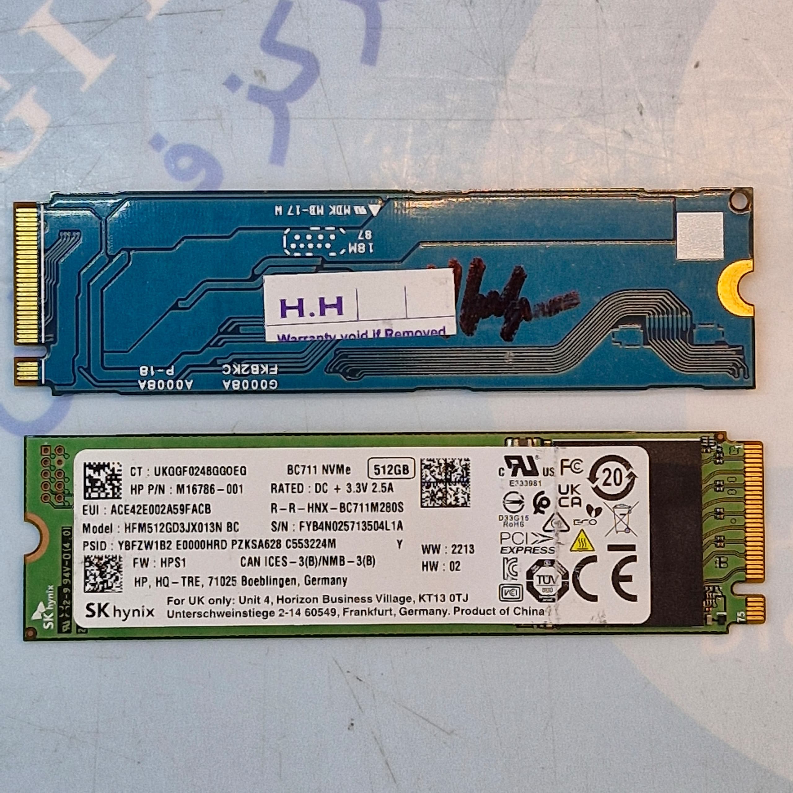 حافظه اس اس دی استوک M.2 مدل SKhynix ظرفیت 512 — تصویر ۲