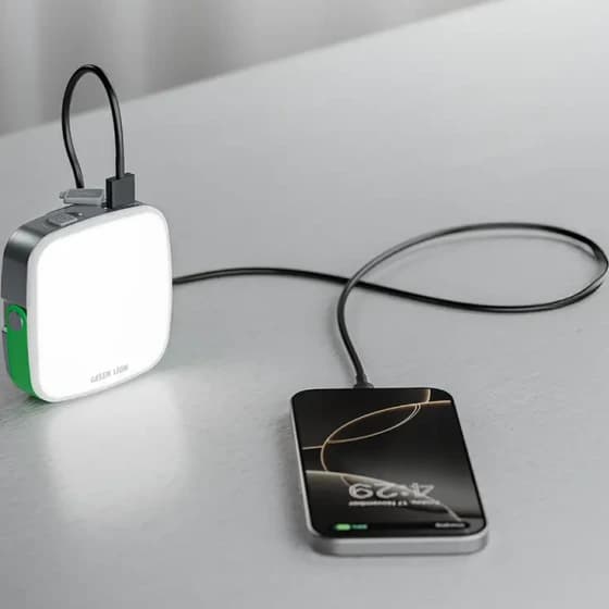 چراغ LED خورشیدی گرین لاین مدل Lumenix با پاور بانک ۲۰۰۰ میلی‌آمپر — تصویر ۵