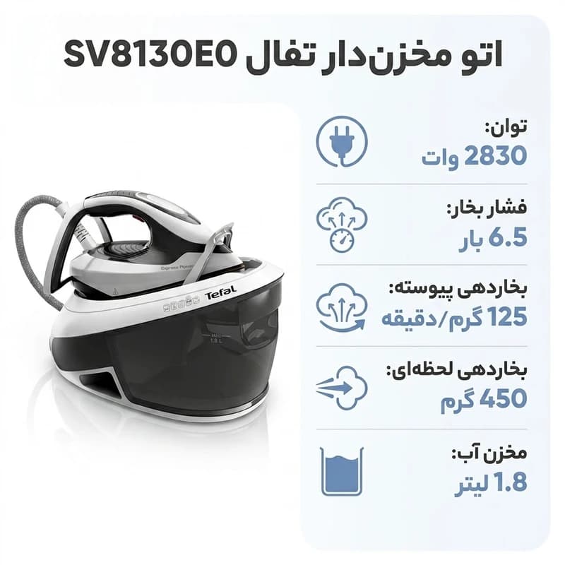 اتو مخزن دار تفال مدل 8130 — تصویر ۴
