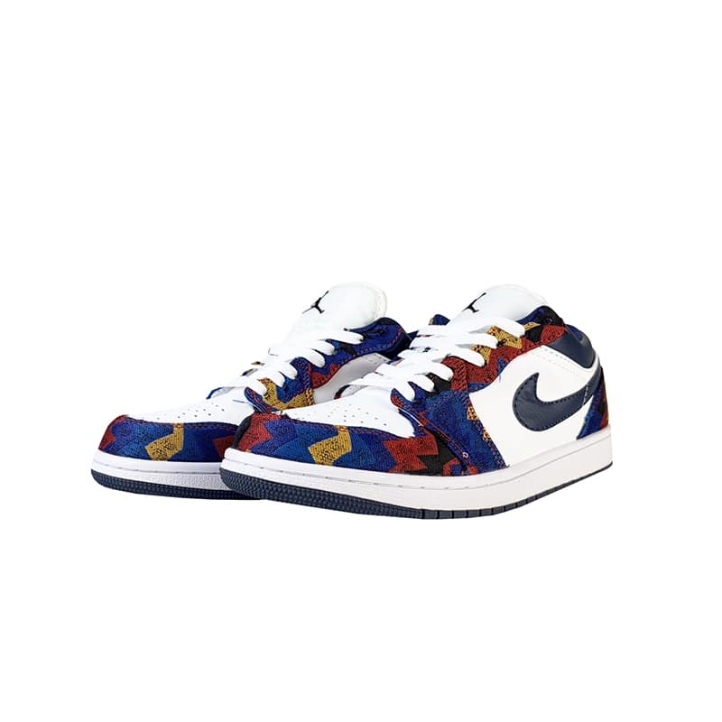 کتانی زنانه و مردانه برند نایکی مدل Air Jordan retro رنگ سفید سرمه ای — تصویر ۶