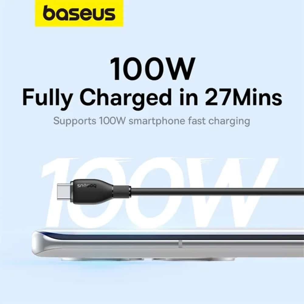 کابل شارژ USB به Type-C بیسوس مدل CB000054 توان 100 وات 6 آمپر — تصویر ۴