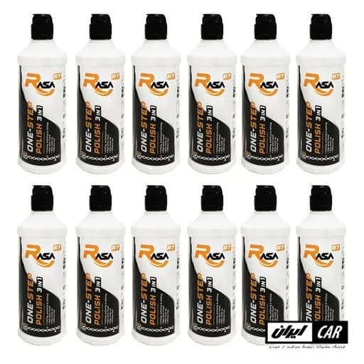 کارتن 12 عددی پولیش تک مرحله ای بدنه خودرو راسا مدل Rasa One Step Polish 500ML