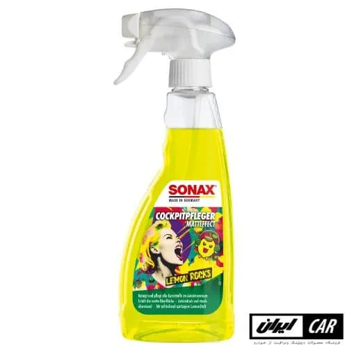 اسپری محافظ داشبورد کاکپیت با رایحه لمون سوناکس مدل Sonax Cockpit Spray Matt effect Lemon Rocks