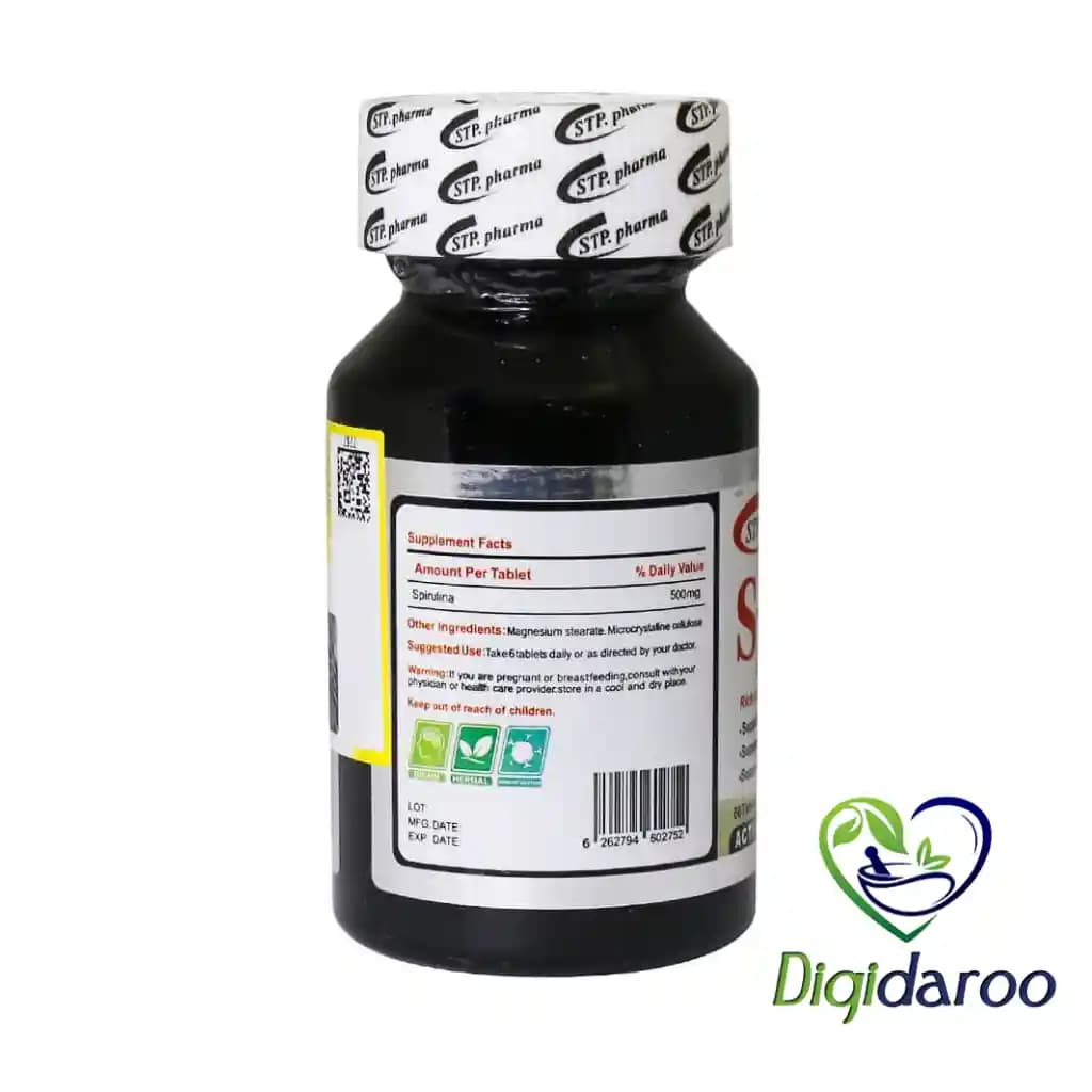 قرص اسپیرولینا (Spirulina) اس تی پی فارما 60 عددی — تصویر ۳
