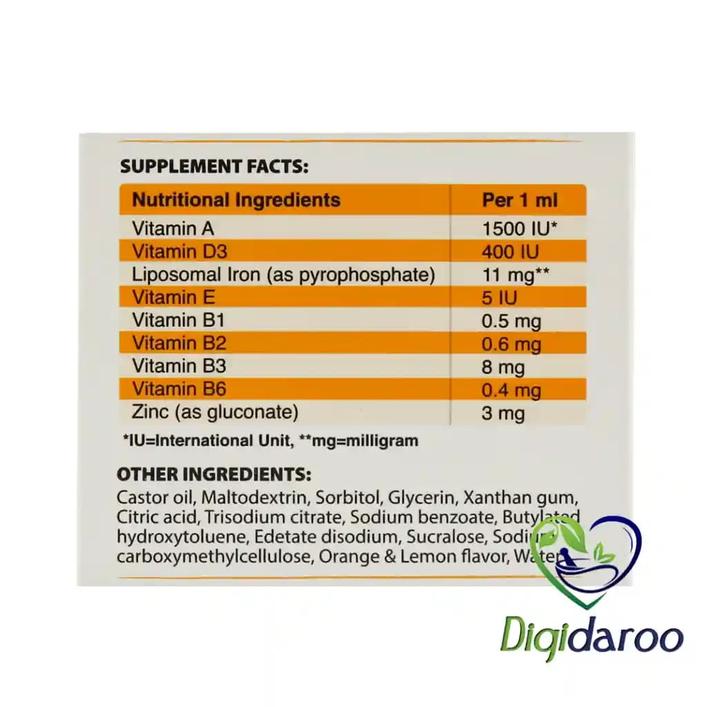 قطره مولتی آهن و زینک (Multi+Zinc+Iron)پدیابست 30 میلی لیتری — تصویر ۸