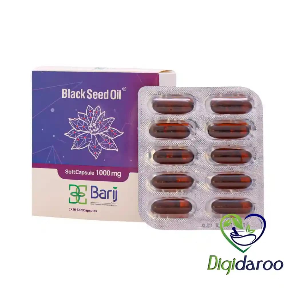 کپسول نرم روغن سیاهدانه باریج اسانس 30 عددی (ورقی) — تصویر ۲