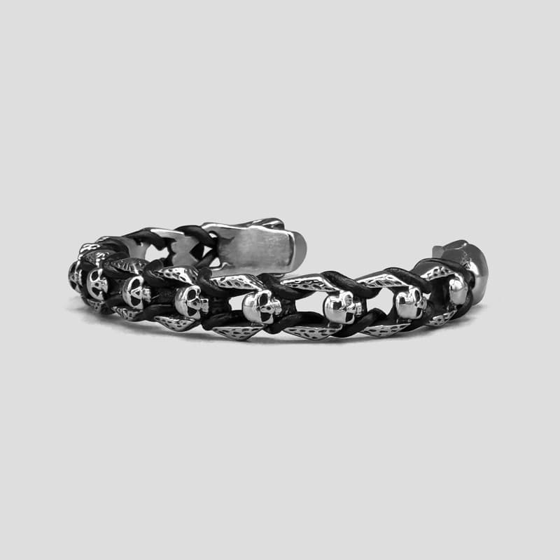 دستبند استیل اسکلتی مدل Full Skeleton کد Njd-204H0111