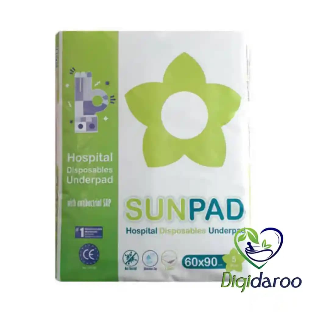 زیرانداز بهداشتی سان پد (SUNPAD) سایز 60 در 90 بسته 5 عددی — تصویر ۲