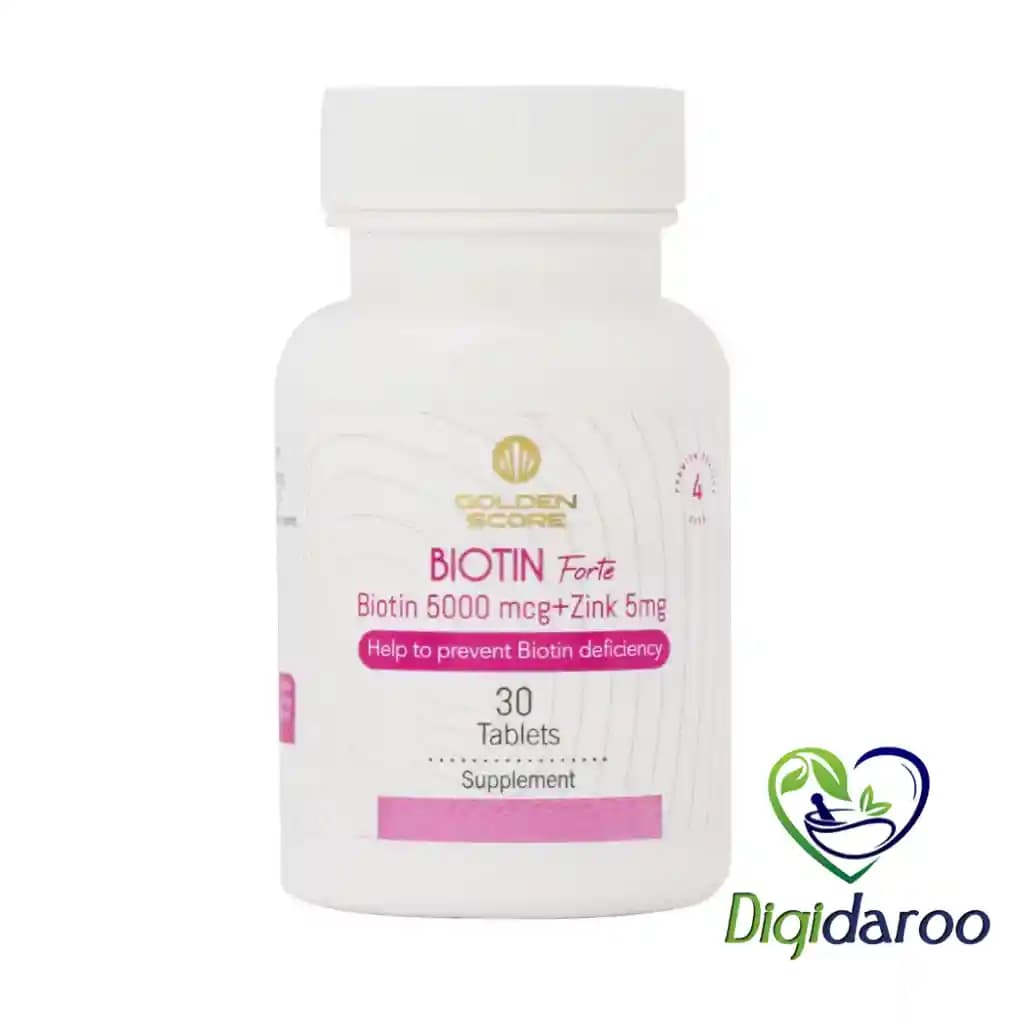 قرص بیوتین فورته 5000 (Biotin Forte) گلدن اسکور 30 عددی — تصویر ۴