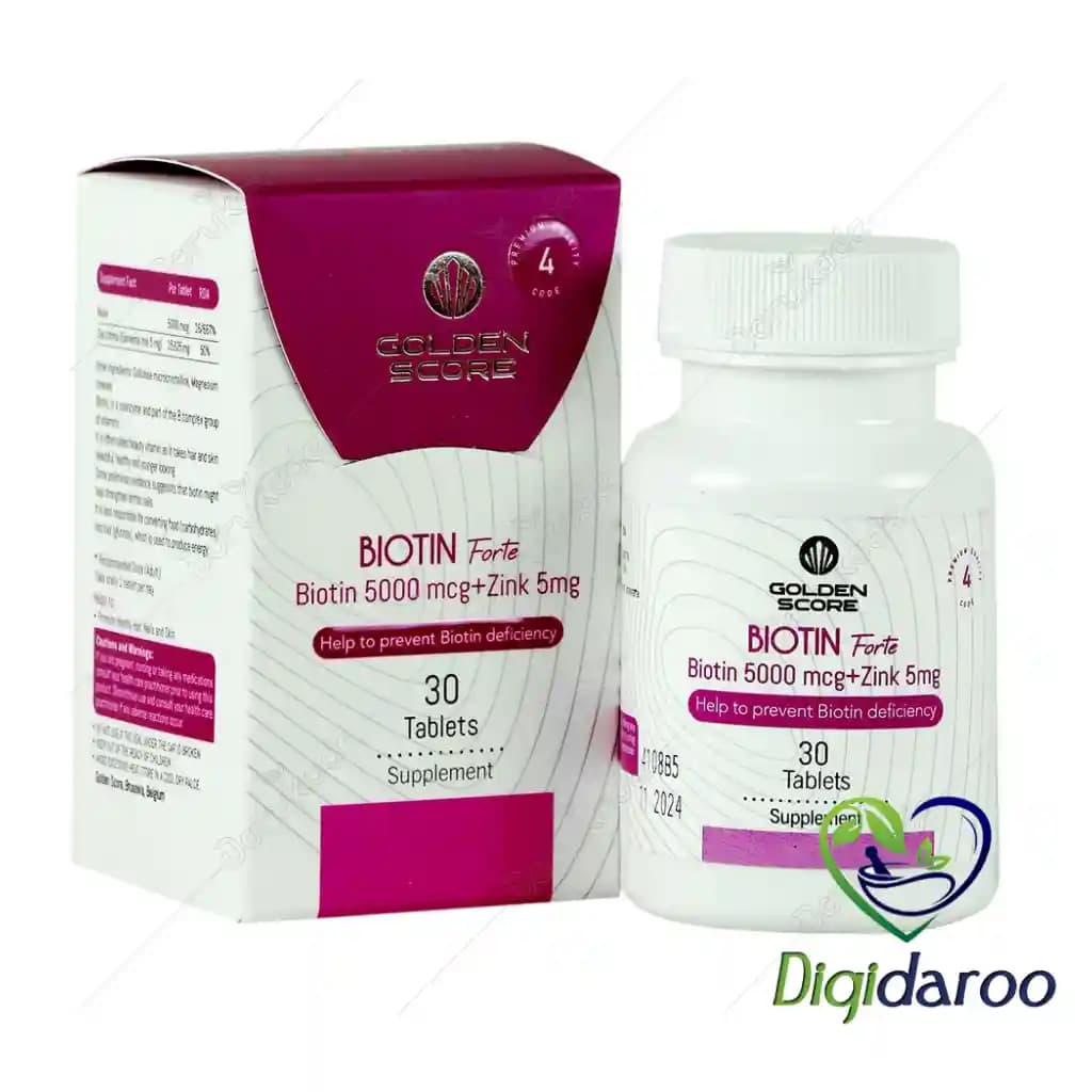 قرص بیوتین فورته 5000 (Biotin Forte) گلدن اسکور 30 عددی — تصویر ۵