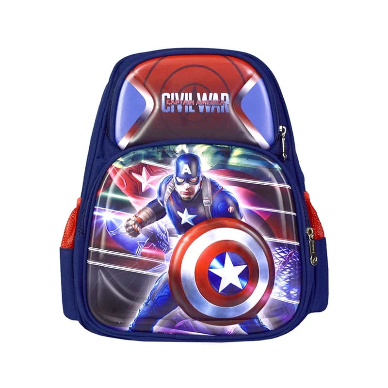 کوله پشتی مدرسه ای پسرانه طرح برجسته مدل Captain America