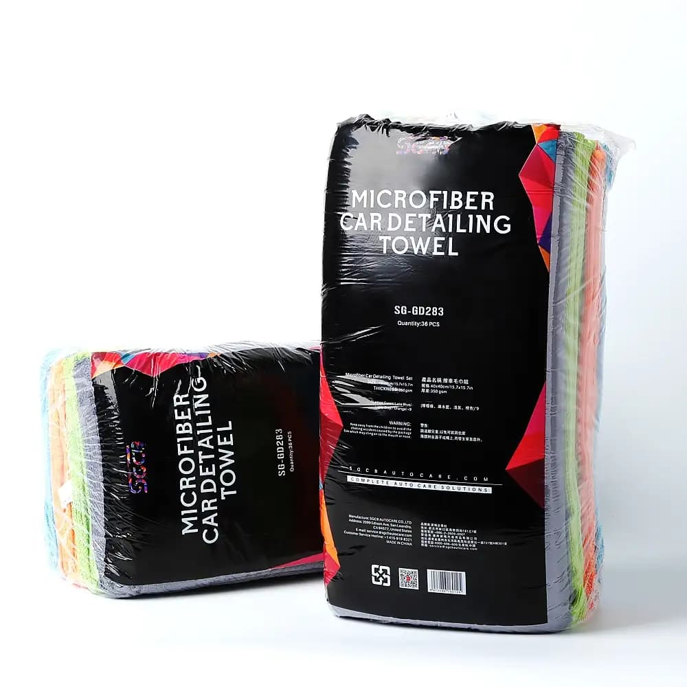 بسته 36 عددی دستمال مایکروفایبر ۴۰ در ۴۰ اس جی سی بی مدل SGCB Microfiber Car Detailing Towel — تصویر ۸