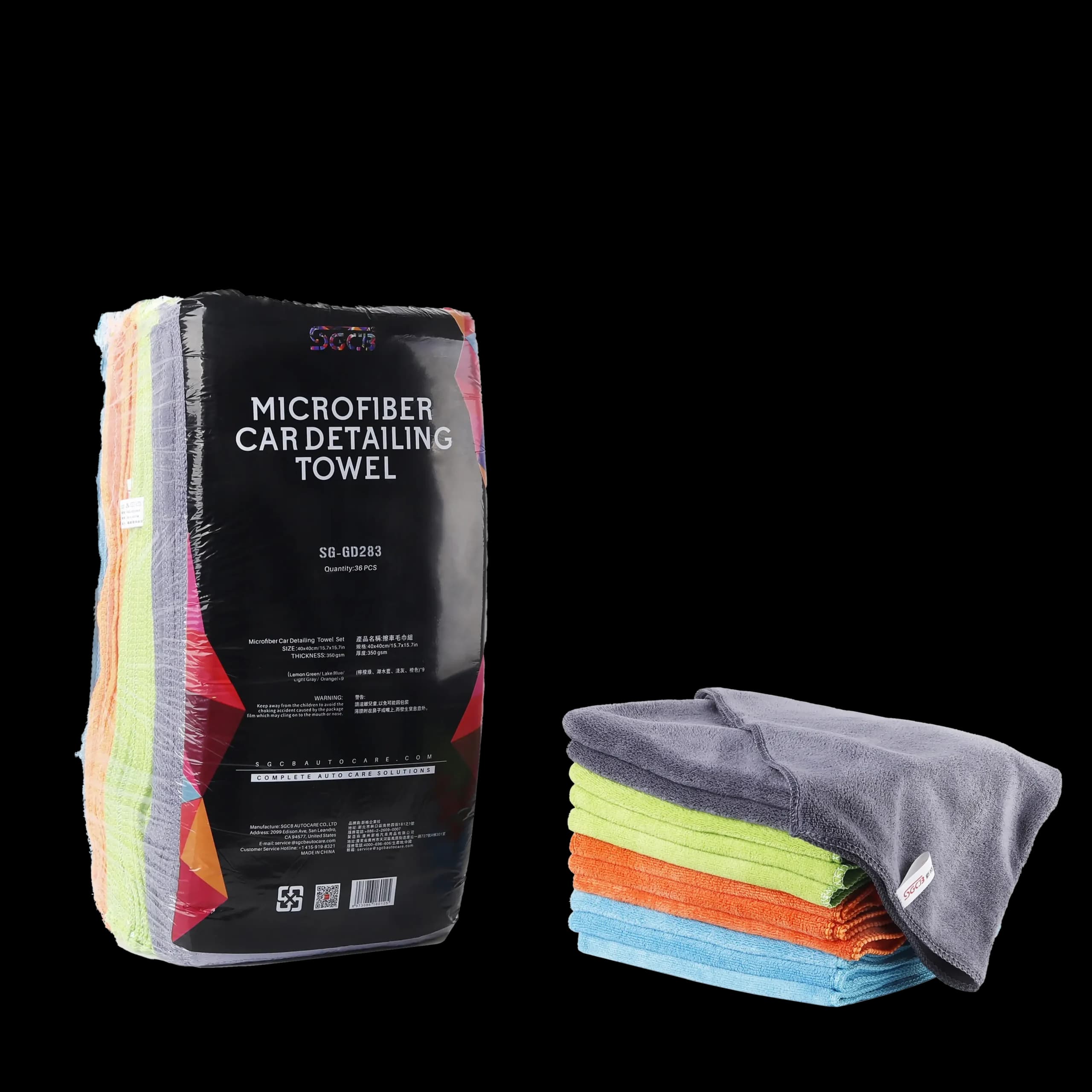 بسته 36 عددی دستمال مایکروفایبر ۴۰ در ۴۰ اس جی سی بی مدل SGCB Microfiber Car Detailing Towel — تصویر ۹