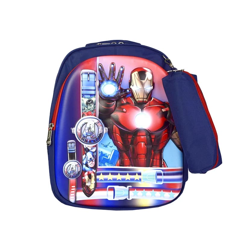 کوله پشتی مهدکودکی پسرانه طرح برجسته مدل Iron man — تصویر ۲