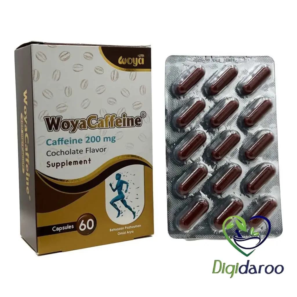 کپسول ویا کافئین 200 میلی گرم (WoyaCaffeine) 60 عددی (طعم شکلات) — تصویر ۳