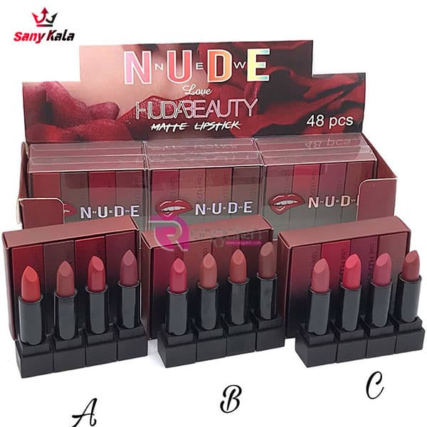 رژلب جامد هدی بیوتی HUDABEAUTY مدل نود NUDE پک 4 عددی — تصویر ۹