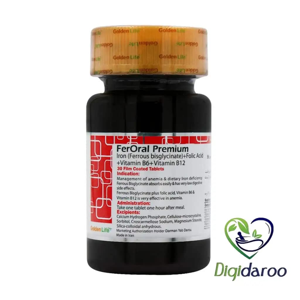 قرص فرورال پریمیوم (Feroral Premium) گلدن لایف 30 عددی — تصویر ۳