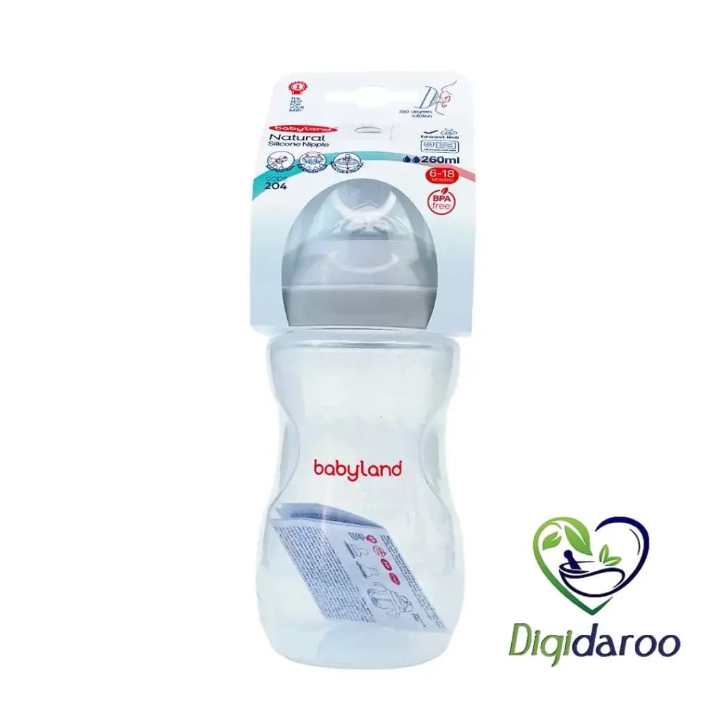 شیشه شیر کد 204 بیبی لند 260 میلی لیتری (طوسی) — تصویر ۲