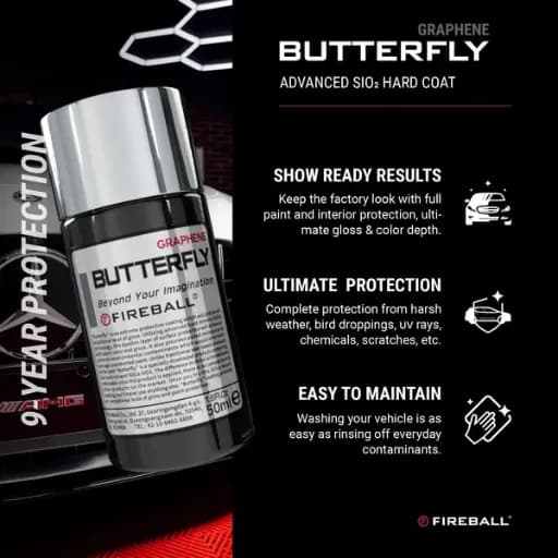 نانو سرامیک بدنه خودرو گرافین باترفلای فایربال مدل Fireball Ceramic Coating Butterfly Graphene — تصویر ۹