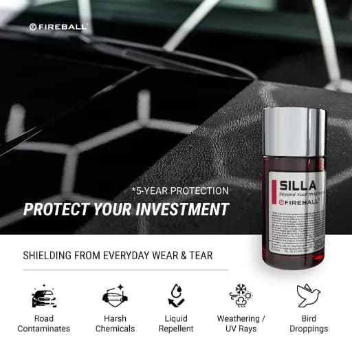 پوشش نانو سرامیکی بدنه خودرو فایربال مدل Fireball Ceramic Coating Silla — تصویر ۴