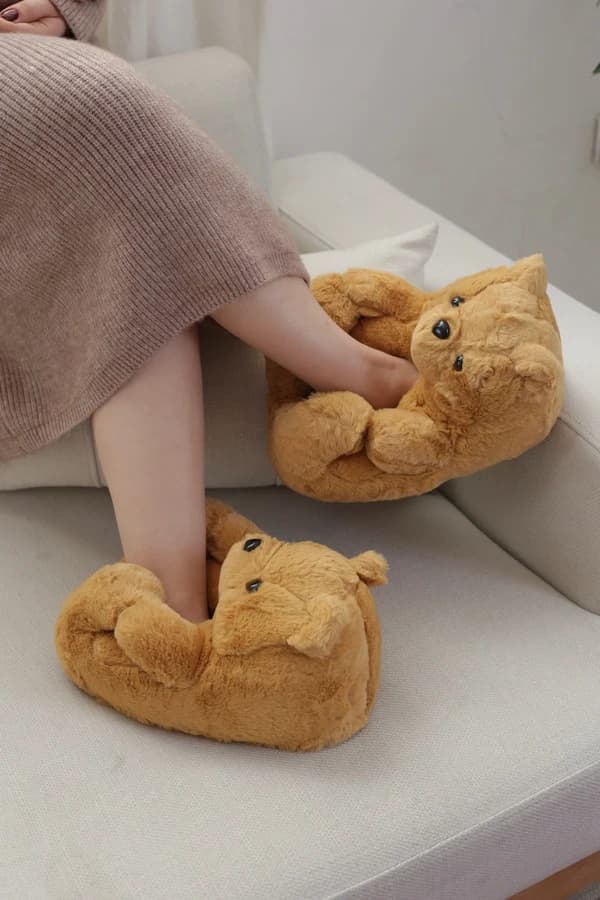 پاپوش خزدار جلو بسته عروسکی پاگنده وارداتی مدل خرس — تصویر ۷