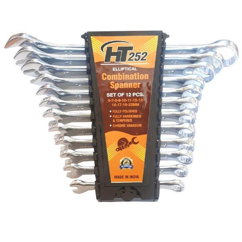 مجموعه ۱۲ عددی آچار یکسر تخت یکسر رینگی اچ تی مدل HT0-252 — تصویر ۲