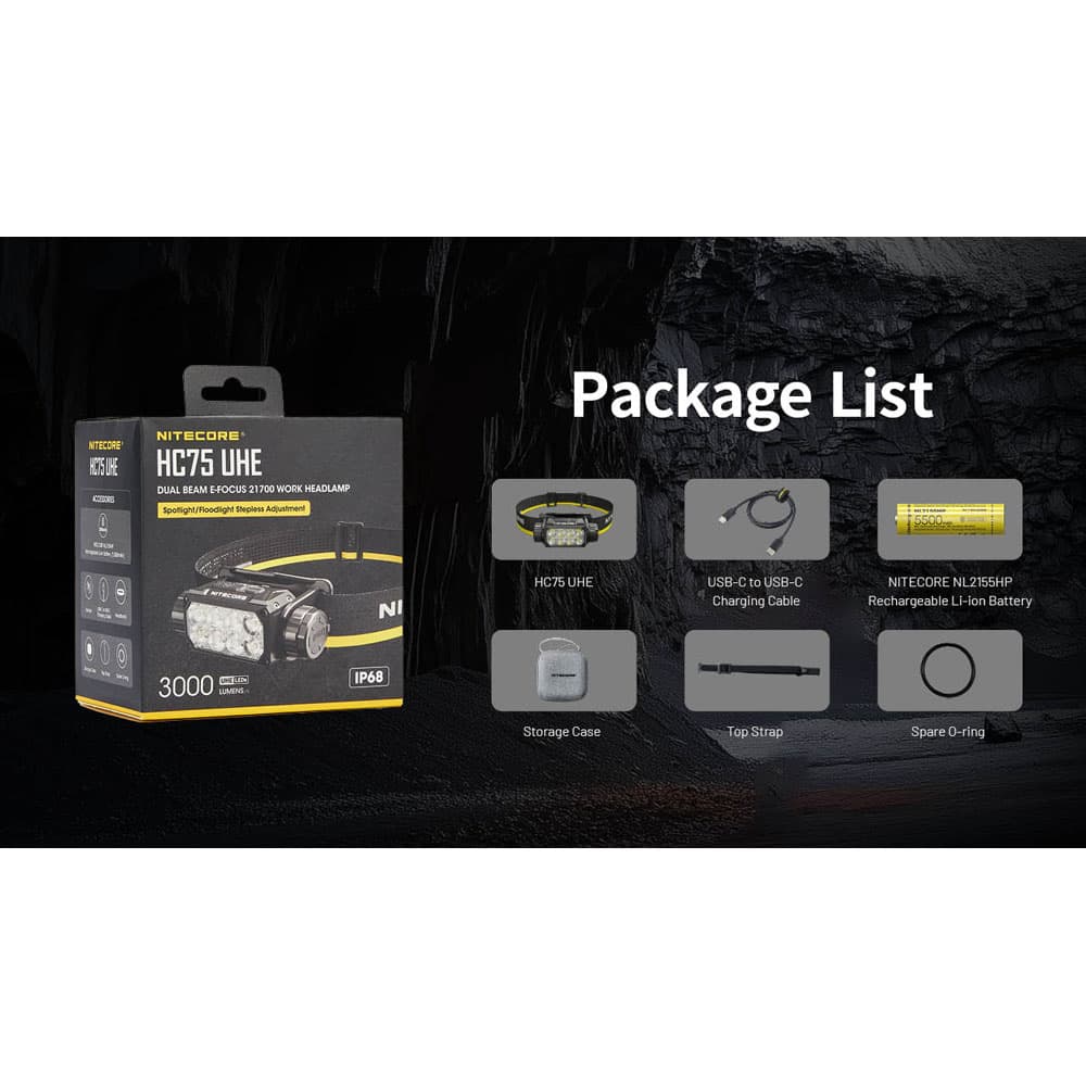 هدلامپ نایتکر Nitecore HC75 UHE 3000L — تصویر ۳