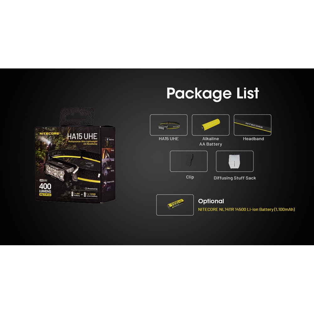 هدلامپ نایتکر Nitecore HA15 UHE 400L — تصویر ۳