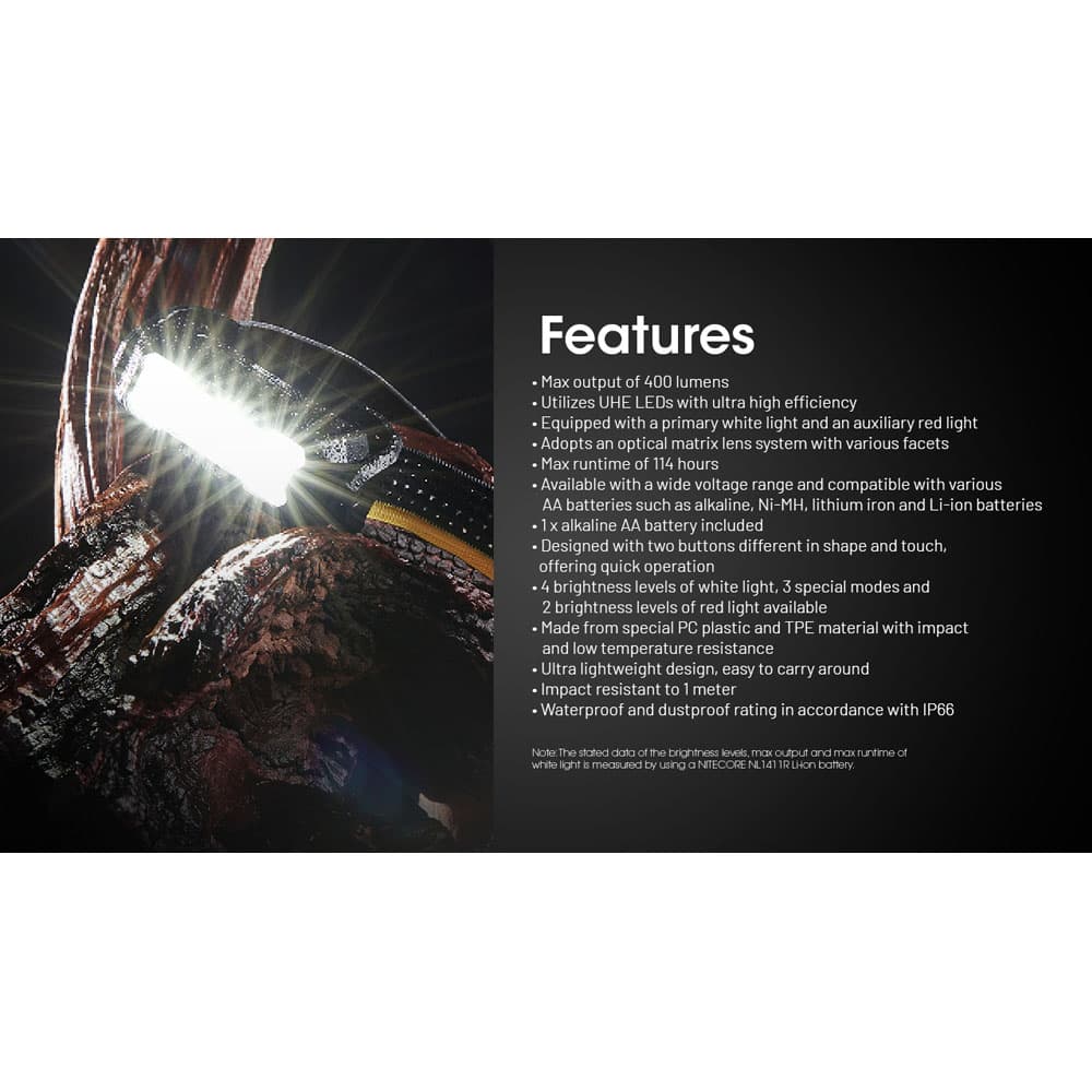 هدلامپ نایتکر Nitecore HA15 UHE 400L — تصویر ۴