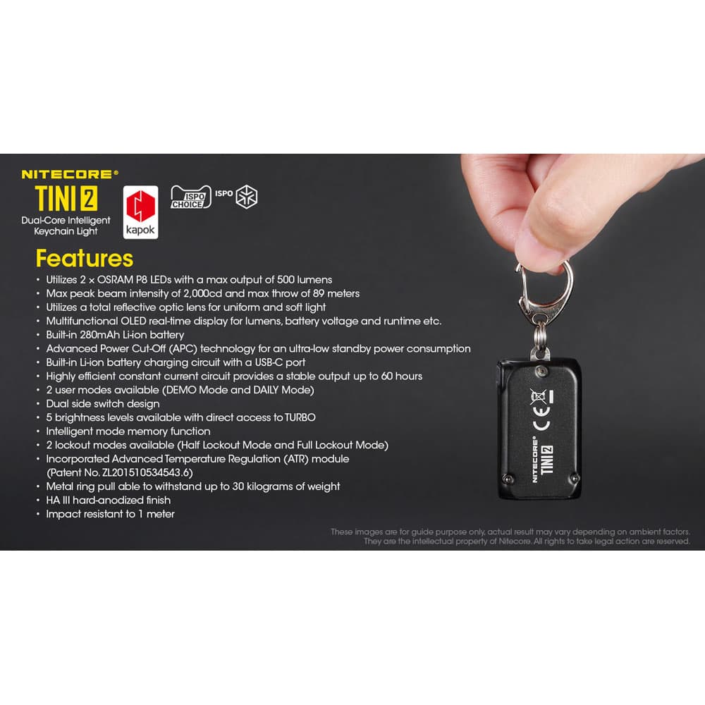 چراغ قوه نایتکر TINI2 500L — تصویر ۵