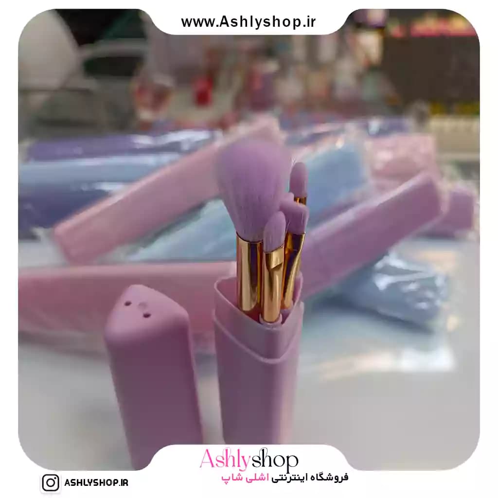 ست براش آرایشی ۵ عددی باکس مثلثی — تصویر ۱۱