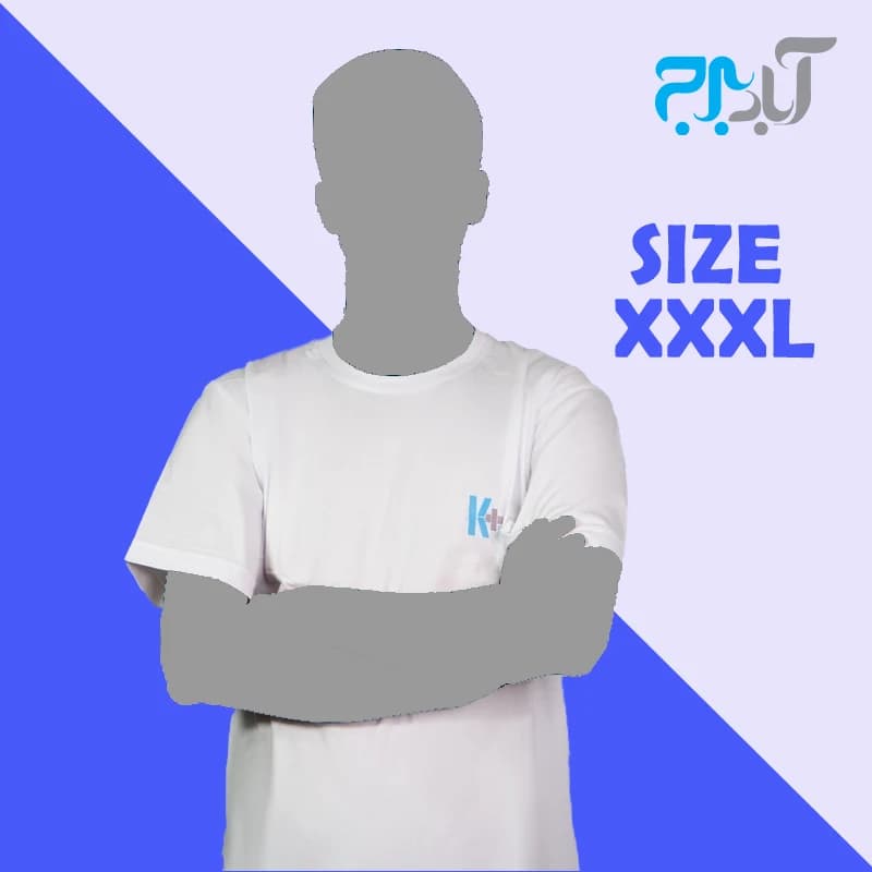 تیشرت یقه گرد سفید با چاپ +K سایز سه ایکس لارج ( 3XL ) — تصویر ۲