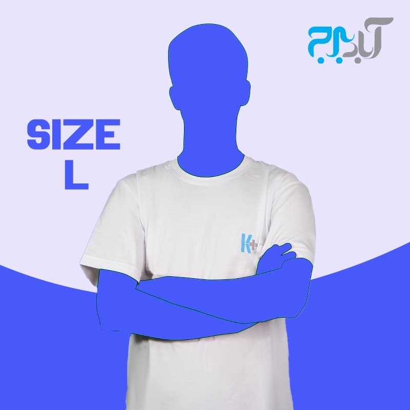تیشرت یقه گرد سفید با چاپ +K سایز لارج ( L ) — تصویر ۴