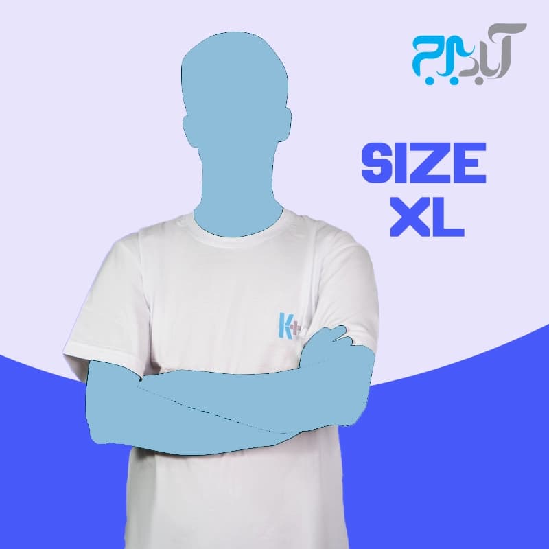 تیشرت یقه گرد سفید با چاپ +K سایز ایکس لارج ( XL )