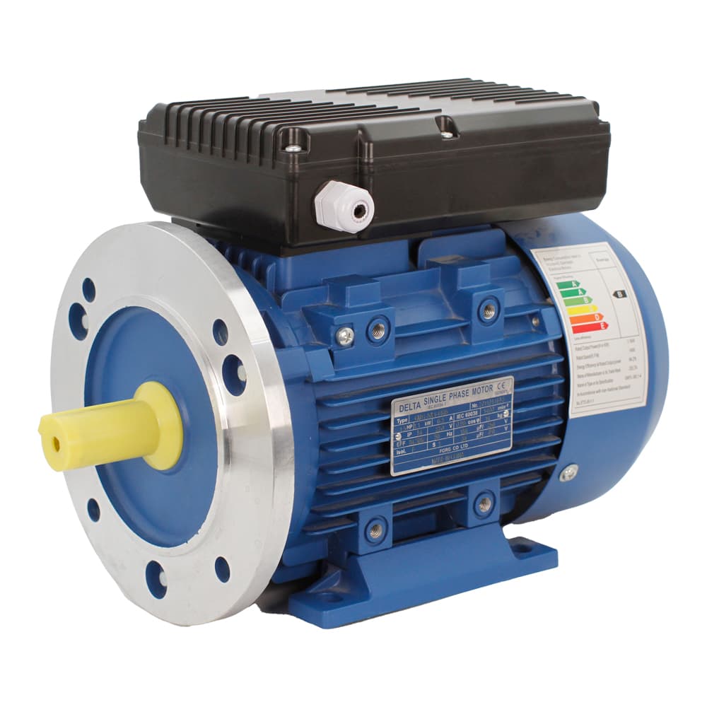 الکتروموتور 1400 دور سه فاز 1/5 اسب (1/1 کیلو وات) فلنج دار 4 پل چینی B35 (دلتا-گوآنگلو) مدل GL-90S-4