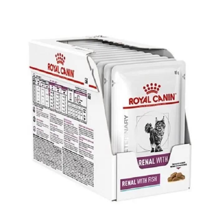 غذای پوچ درمانی گربه رویال کنین رنال طعم گوشت ماهی ROYAL CANIN RENAL WITH FISH 85G — تصویر ۳
