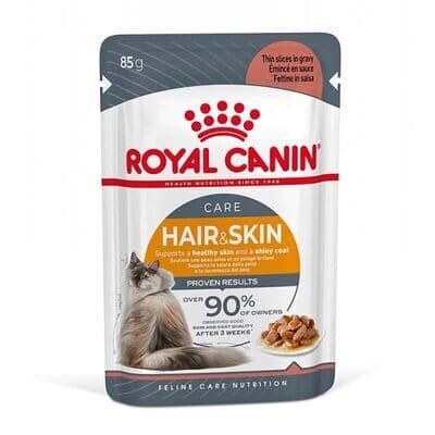 غذای پوچ گربه رویال کنین هیرانداسکین گروی ROYAL CANIN HAIR AND SKIN GARVY 85G