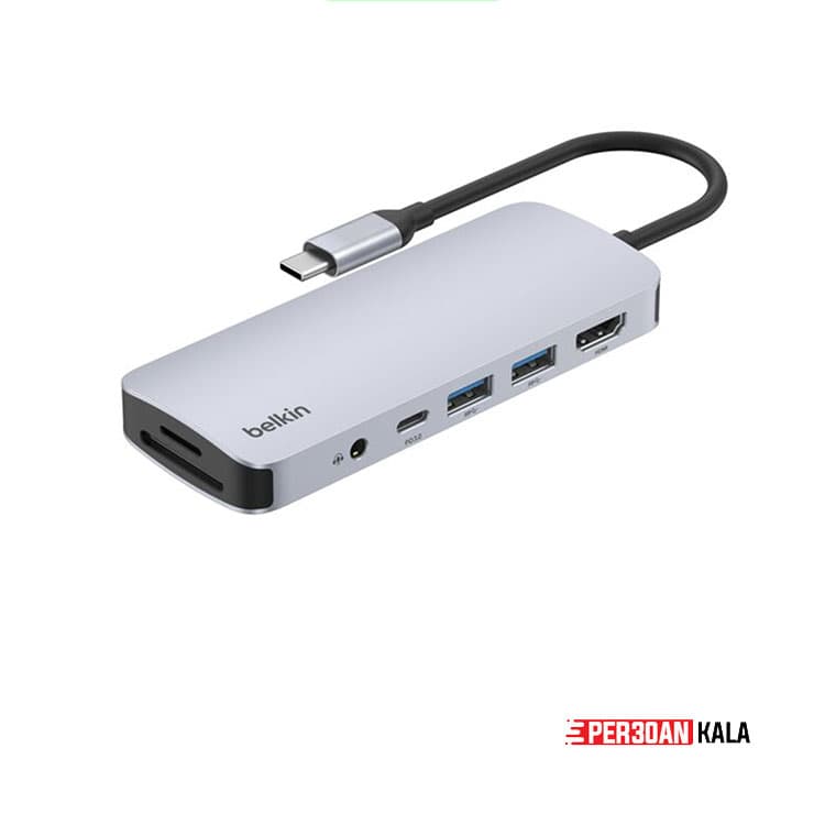 هاب شارژر 7 در 1 بلکین مدل Belkin Connect USB-C 7-in-1 Multiport Adapter PVC003 (آمریکایی) اورجینال — تصویر ۱۰
