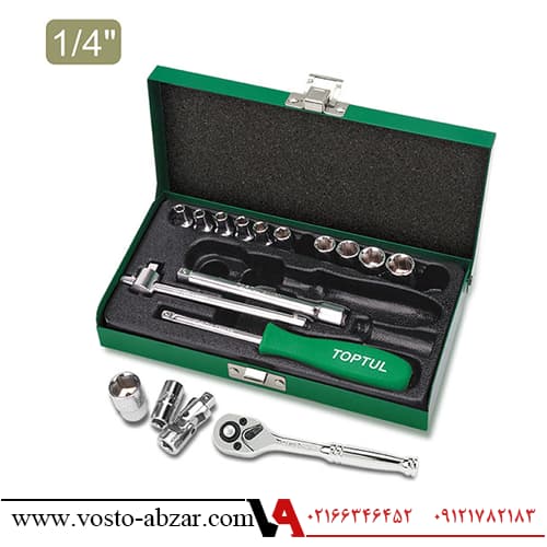 جعبه بکس 17 پارچه 1/4 هواگیری 6 پر تاپ تول مدل GCAD1701 — تصویر ۸