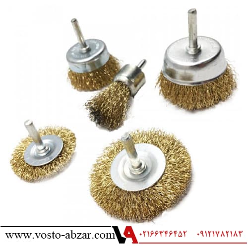 فرچه و برس سیمی سر دریلی 5 عددی WIRE BRUSH مدل 5P