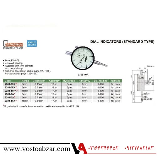 ساعت اندیکاتور اینسایز مدل 2308-10A — تصویر ۴